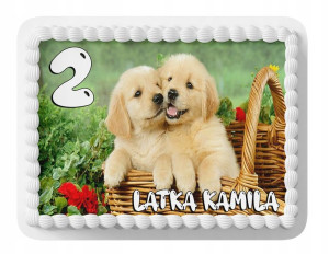 Opłatek Na Tort A4 26x26 Cm - Piesek Pies Wybór