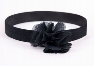 Yo! Czarna Opaska dziewczęca Z KWIATEM 38-44 cm