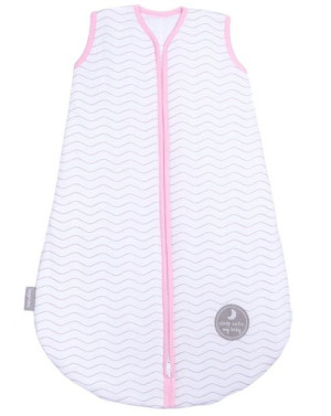Śpiworek do spania dla niemowląt | NATULINO® SUPERLITE | White Waves & Pink