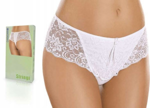Stringi damskie GABIDAR 110 BAWEŁNA , BIAŁE , XL