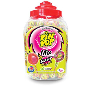 Lizak Pin Pop Z Gumą Balonową Opak 100szt