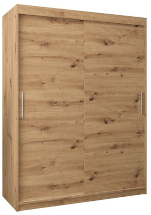 Szafa przesuwna TOKYO 150cm, sonoma, artisan, czarny, biały