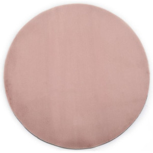 Dywanik 160 cm, sztuczne futro królika, brudny róż
