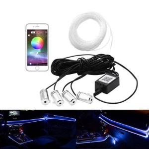 Listwy RGB LED do oświetlenia wnętrza auta - światłowód 5m