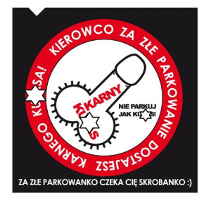 Naklejka na samochód auto wlepka karny za złe parkowanie 100szt.