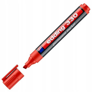 Marker Permanentny Edding 330 Czerwony Ścięty