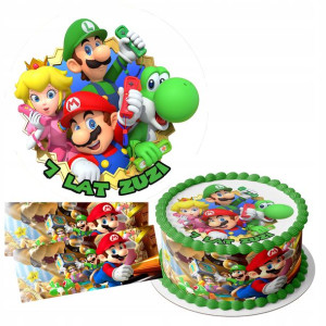 Zestaw Opłatek 25cm + Obwoluty - Mario Bros + G