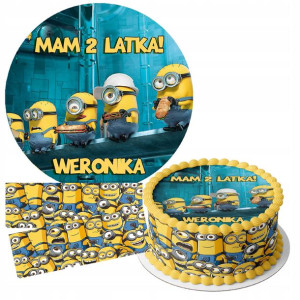 Zestaw Opłatek 25cm + Obwoluty - Minionki + Gratis