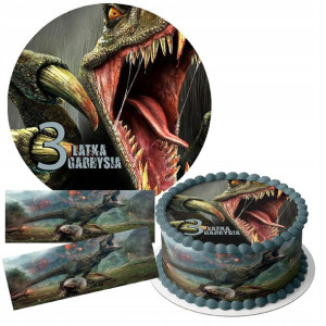 Zestaw Opłatek 24cm + Obwoluty - Dinozaury +g