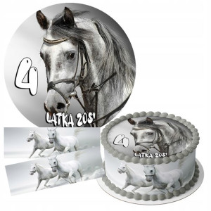 Zestaw Opłatek 23cm + Obwoluty - Konie Koń + G