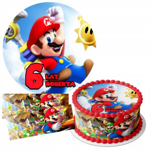 Zestaw Opłatek 21cm + Obwoluty - Mario Bros + G