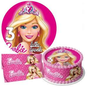 Zestaw Opłatek 22cm + Obwoluty - Barbie + Gratis