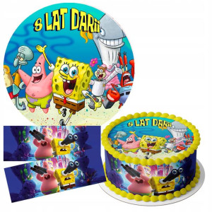 Zestaw Opłatek 22cm + Obwoluty - Spongebob Gratis