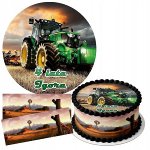 Zestaw Opłatek 22cm + Obwoluty - Traktor Farma +