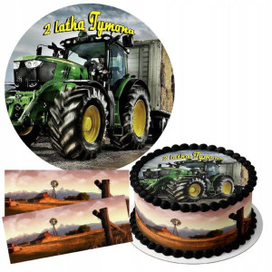 Zestaw Opłatek 22cm + Obwoluty - Traktor Farma +