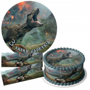 Zestaw Opłatek 22cm + Obwoluty - Dinozaury +g
