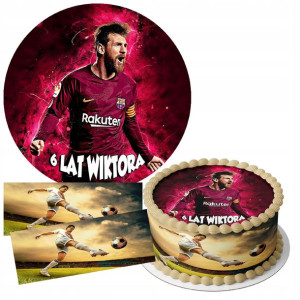 Zestaw Opłatek 22cm + Obwoluty - Messi Piłka +g
