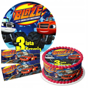 Zestaw Opłatek 22cm + Obwoluty - Blaze Truck +g