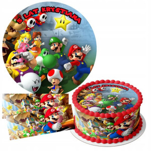 Zestaw Opłatek 19cm + Obwoluty - Mario Bros + G