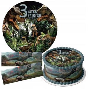 Zestaw Opłatek 19cm + Obwoluty - Dinozaury +g