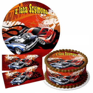 Zestaw Opłatek 18cm + Obwoluty - Hot Wheels +g