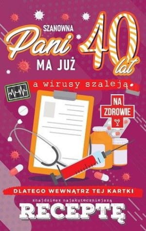Na 40 urodziny dla Kobiety kartka z receptą JCX48