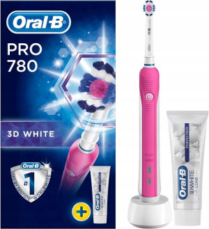 Szczoteczka Oral-B Pro 780 Pink 3D White + Pasta 3D White 75ml