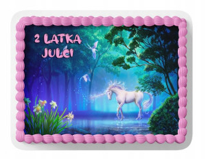 Opłatek Na Tort A4 20x20 Cm - Jednorożec Wybór