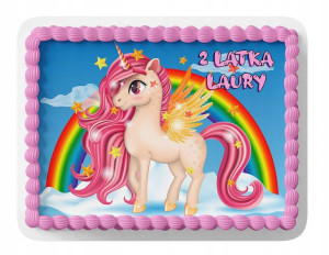 Opłatek Na Tort A4 20x20 Cm - Jednorożec Wybór