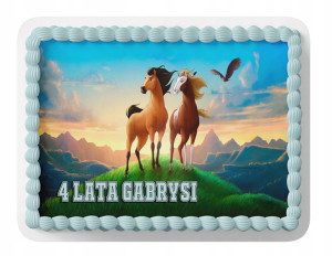 Opłatek Na Tort A4 20x20 Cm - Mustang Konie Wybór