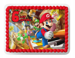 Opłatek Na Tort A4 20x20 Cm - Super Mario Bros