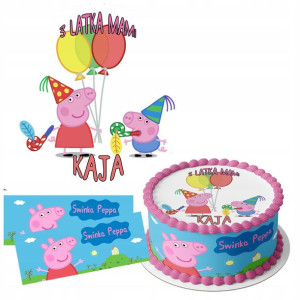 Zestaw Opłatek 29cm + Obwoluty - Świnka Peppa +gs
