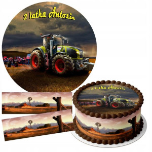 Zestaw Opłatek 29cm + Obwoluty - Traktor Farma +