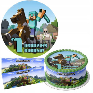 Zestaw Opłatek 27cm + Obwoluty - Minecraft +gratis