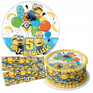 Zestaw Opłatek 26cm + Obwoluty - Minionki + Gratis