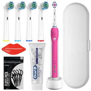 Szczoteczka Oral-B Pro 780 Pink 3D White + Pasta 3D White 75ml + Dodatki