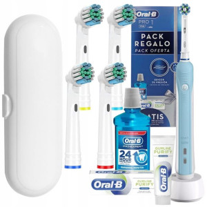 Szczoteczka Oral-B Pro1 700 zestaw pasta + płyn + Dodatki