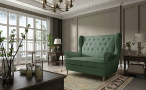 Kanapa Sofa Retro Aros Zielona- Eltap