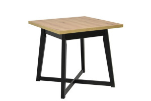 Stół kwadratowy OTTO 1L 80 x 80 /110 czarny, blat dąb Artisan