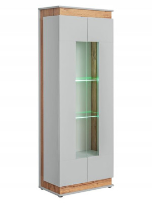 Berlin Witryna Wysoka Perla Gray/artrisan Led- Asm
