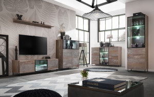 Plank Meblościanka Dąb Canion Loft - Asm