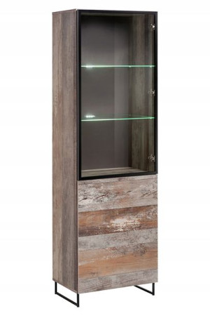 Plank Witryna Dąb Canion Loft Led - Asm