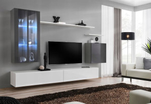 Switch Xii Meblościanka Grafit/biały Led-asm