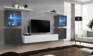 Switch Xiv Meblościanka Grafit/biały Led-asm