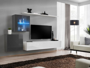 Switch Xv Meblościanka Grafit/biały Led-asm