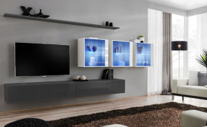 Switch Xvii Meblościanka Grafit/biały Led-asm