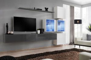 Switch Xix Meblościanka Grafit/biały Led-asm