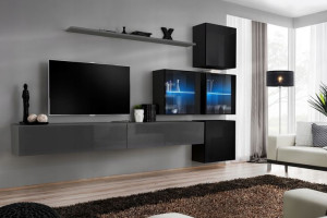 Switch Xix Meblościanka Grafit/czarny Led-asm