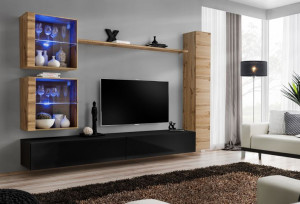 Switch Xviii Meblościanka Dąb Wotan/czarny Led-asm