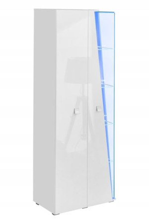 Edge Witryna Wysoka Biały/biały Połysk Led- Asm